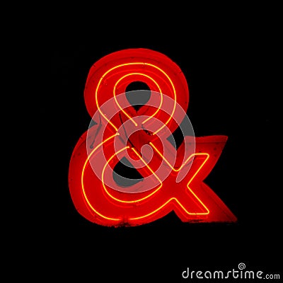 Neon ampersand Stock Photo