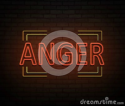 Neon anger concept. Stock Photo