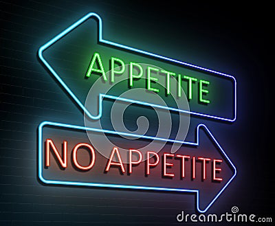 Neon appetite concept. Stock Photo