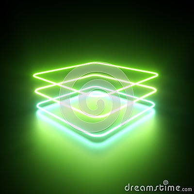 Neon background in minimalism style in 3d with unusual colors Stock Photo