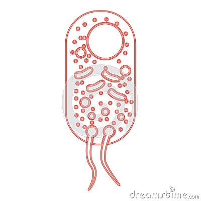 Neon bacteria red color vector illustration flat style image Vector Illustration