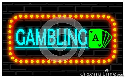 Neon banner of casino Stock Photo