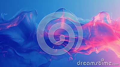 Neon blue and purple multicolored smoke puff cloud design elements, Picture of colorful abstract blue background The screen shows Stock Photo