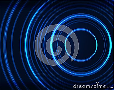 Neon circles abstract background Vector Illustration