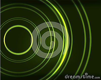 Neon circles abstract background Vector Illustration