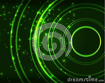 Neon circles abstract background Vector Illustration