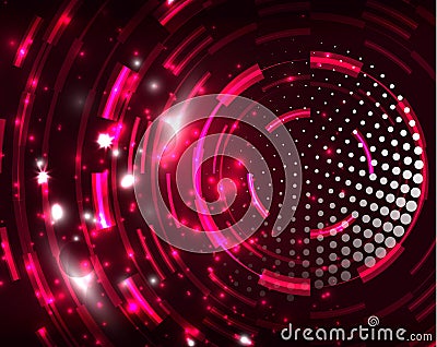 Neon circles abstract background Vector Illustration