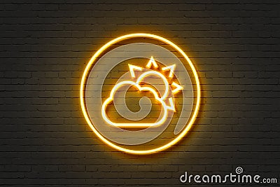 Neon cloud sun Stock Photo