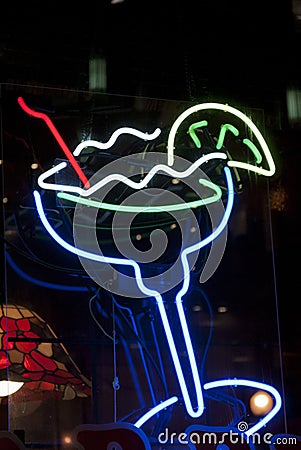 Neon Cocktail Stock Photo