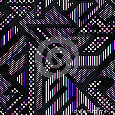 Neon color geometric seamless pattern Vector Illustration