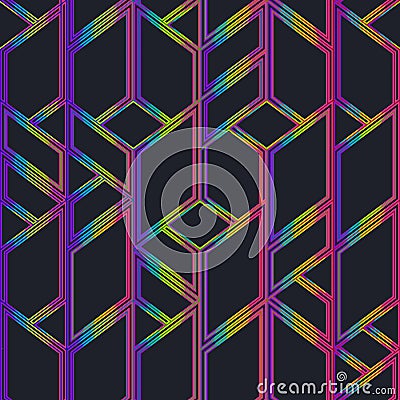 Neon color mosaic seamless pattern Vector Illustration