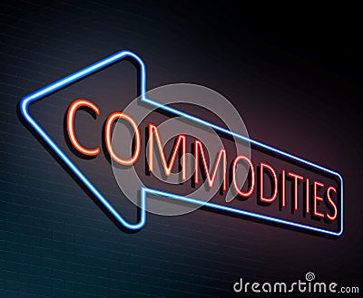 Neon commodities concept. Stock Photo