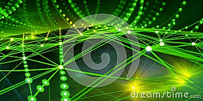 neon communication network background, generative Ai Stock Photo