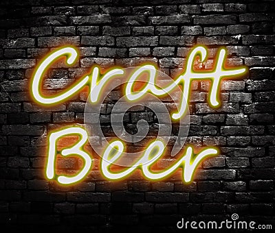 Neon Craft Beer sign Stock Photo