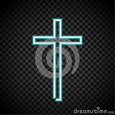 Neon cross, glowing cross, religion, Christianity, Jesus crosses Vector Illustration
