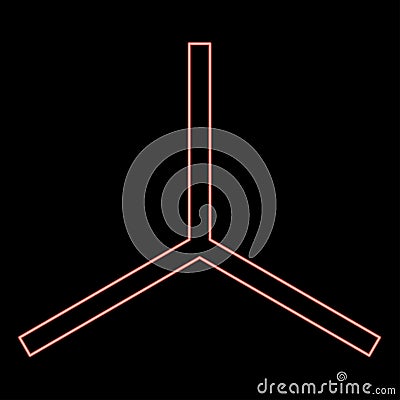 Neon 3D axis coordinate system measurement modeling space XYZ tridimensional red color vector illustration image flat style Vector Illustration