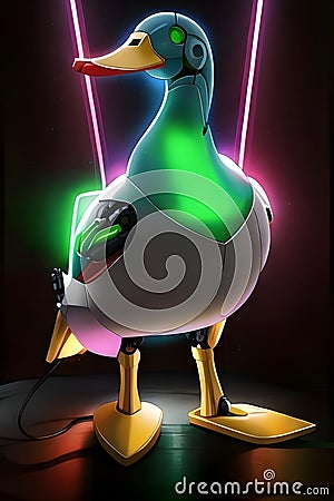 The neon Duck Design AI model is a state-of-the-art artificial intelligence model specifically trained to generate innovative Stock Photo