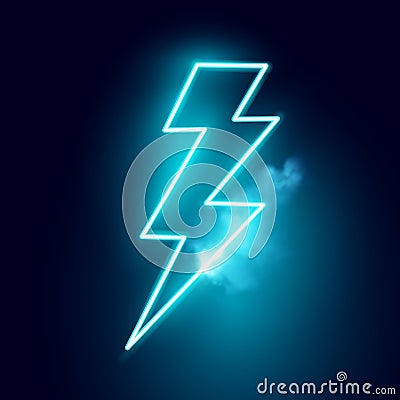 Neon Electric Lightning Bolt Vector Vector Illustration