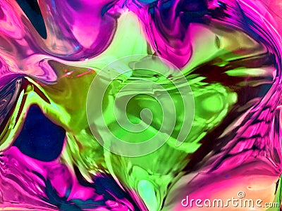 Neon foil metallic background Holographic ultraviolet surface Stock Photo