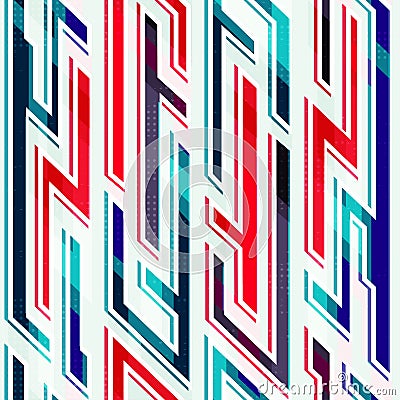 Neon geometric seamless pattern Vector Illustration