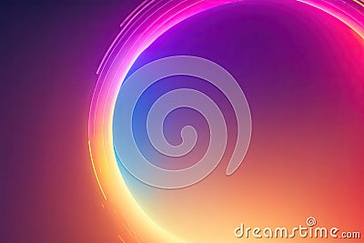 neon glow composition circular gradient background design ai generative Stock Photo
