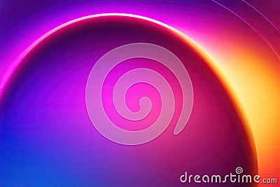 neon glow composition circular gradient background design ai generative Stock Photo