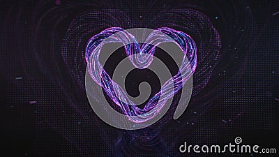 Neon glow heart shape 3D render Stock Photo