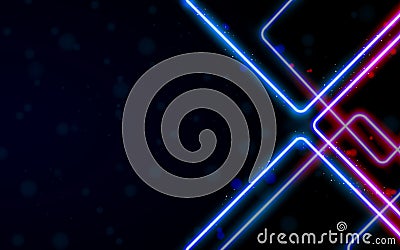 Neon glowing lines, magic energy space light concept Vector Illustration