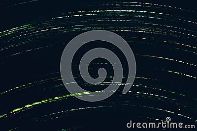Neon green lights illuminated arc dashed lines Stock Photo