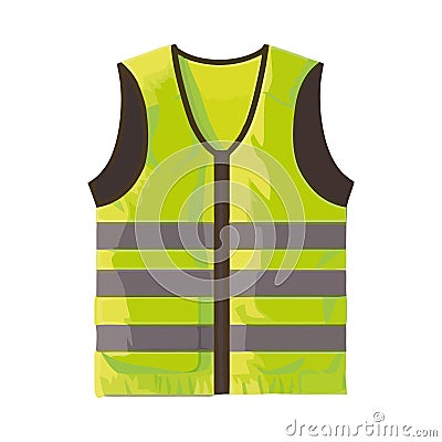 neon green reflective vest Vector Illustration