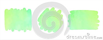 Neon green watercolor vector brush strokes, spring backgrounds Vector Illustration