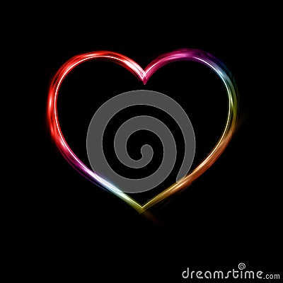 Neon Heart Vector Illustration