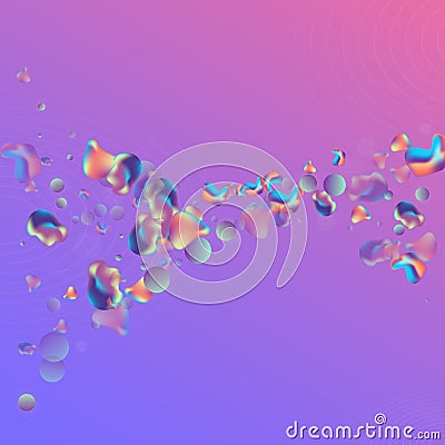 Neon Holography Shape Vector Blue Background Stock Photo