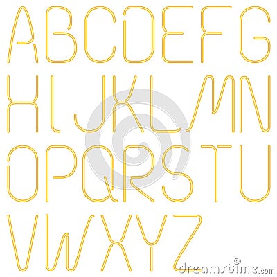 Neon Letters, Alphabet Vector Illustration