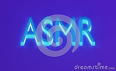 neon letters asmr, autonomous sensory meridian response Cartoon Illustration