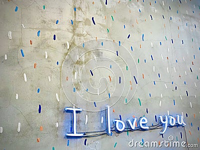 Neon light - I love you Stock Photo