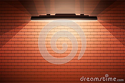 Neon light shines Block Brick Wall Illustration vector On art comic style Colorful shadow backdrop background Vector Illustration