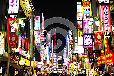 The Neon Light Of Tokyo Red Light District Editorial Photo - Image