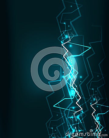 Neon lightning vector background Vector Illustration