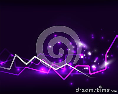 Neon lightning vector background Vector Illustration