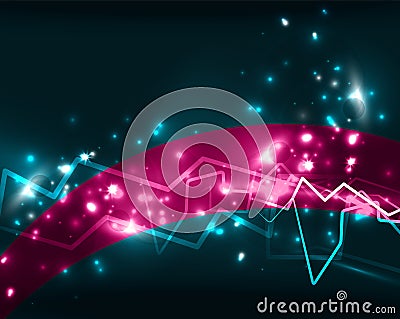 Neon lightning vector background Vector Illustration