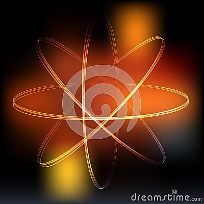 Neon lights atom model Vector Illustration