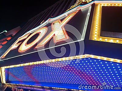 Fox Theater Marquee Editorial Stock Photo