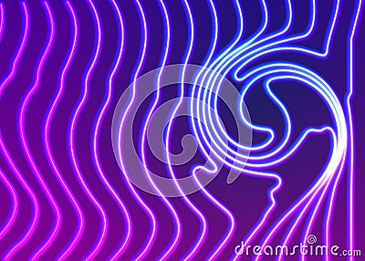 Neon lines background with glowing 80s new retro vapor wave style Vector Illustration