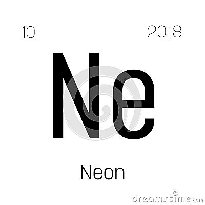 Neon, Ne, periodic table element Stock Photo