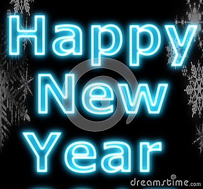 Neon happy new year Stock Photo