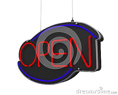 Neon Open Sign Stock Photo