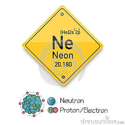 Neon periodic elements. Business artwork vector graphics Stock Photo