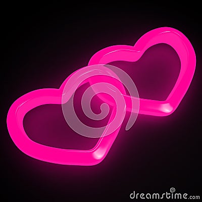 Neon pink hearts Stock Photo