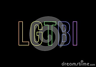 Neon pride day text Stock Photo